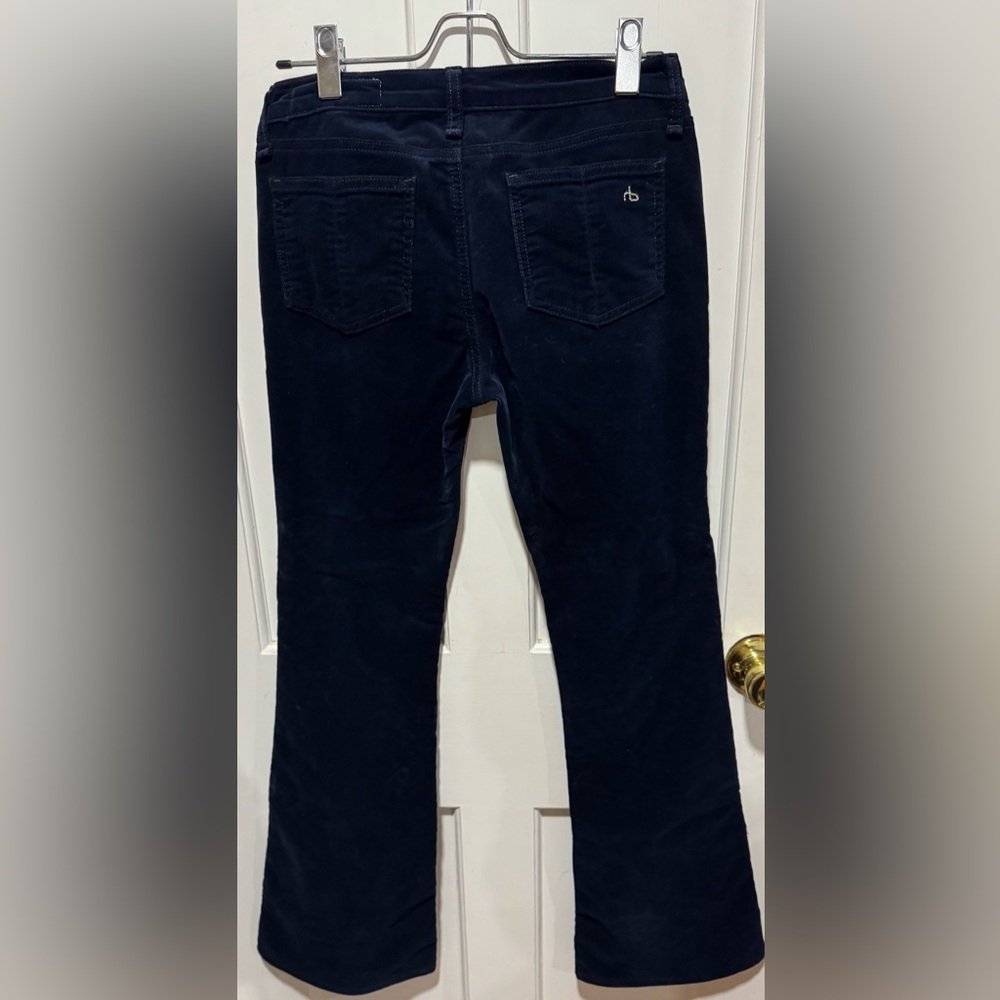NWOT Rag n Bone Elephant Bell Dark Blue Corduroy Pants - Picture 3 of 4